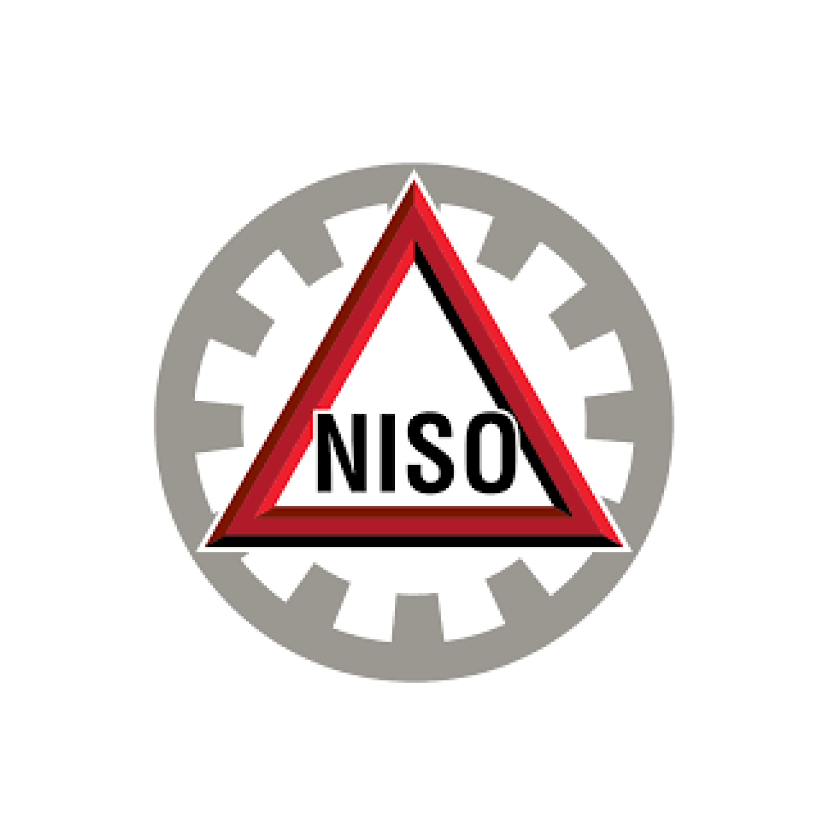 A red triangle with the word niso on it