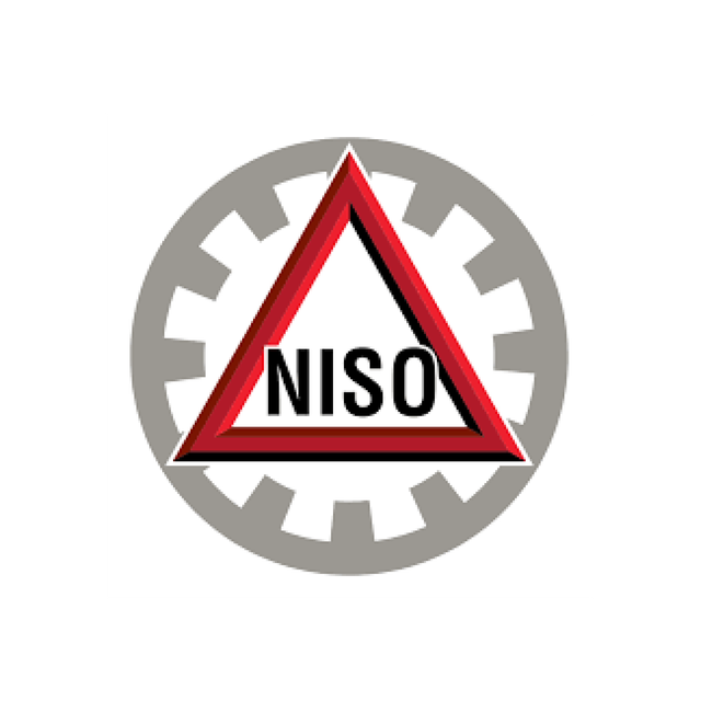 A red triangle with the word niso on it
