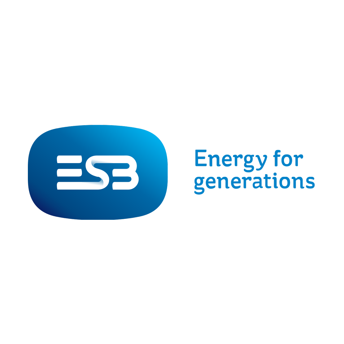 A blue logo for esb energy for generations