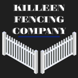 Logo for Killeen Fencing Company, featuring white picket fence design, white text on black background.