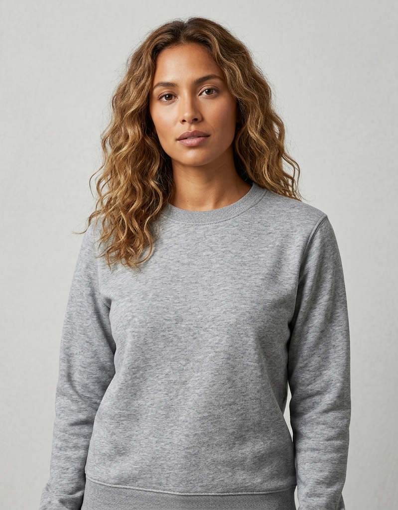 Buzo Cuello Gris  Melange