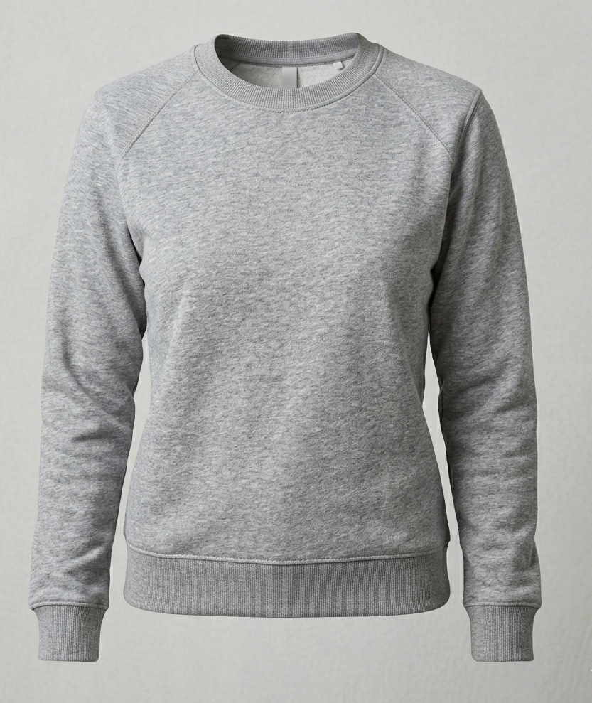 Buzo Cuello Gris  Melange