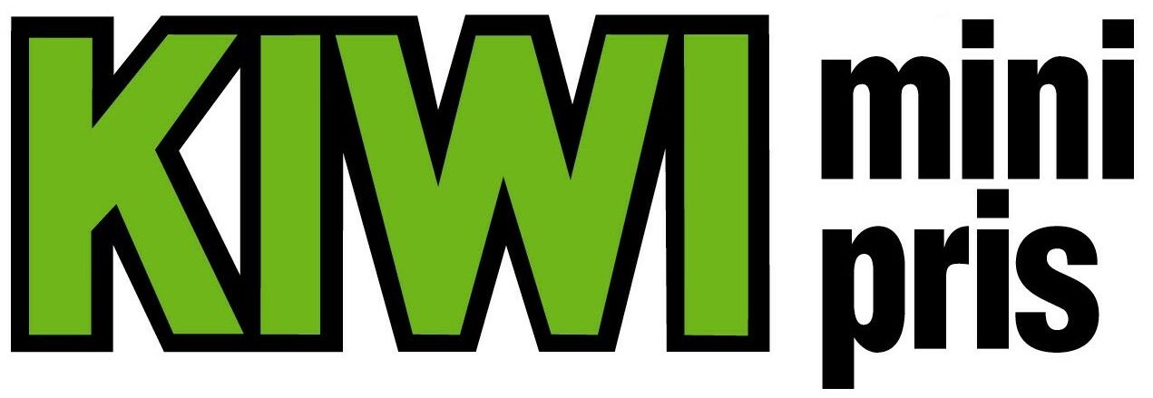 Logoen til kiwi mini pris er grønn og svart.
