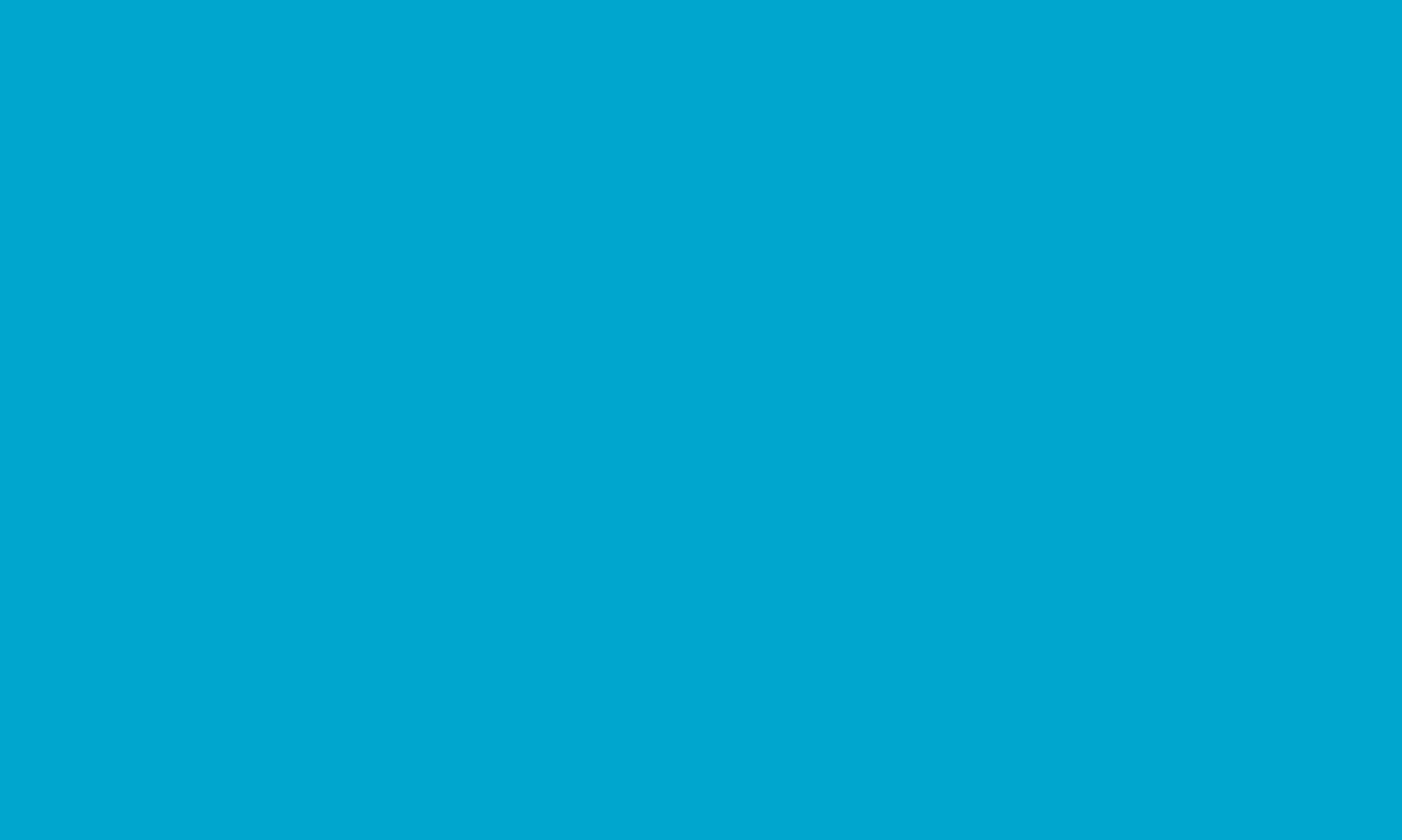 Bright blue background.
