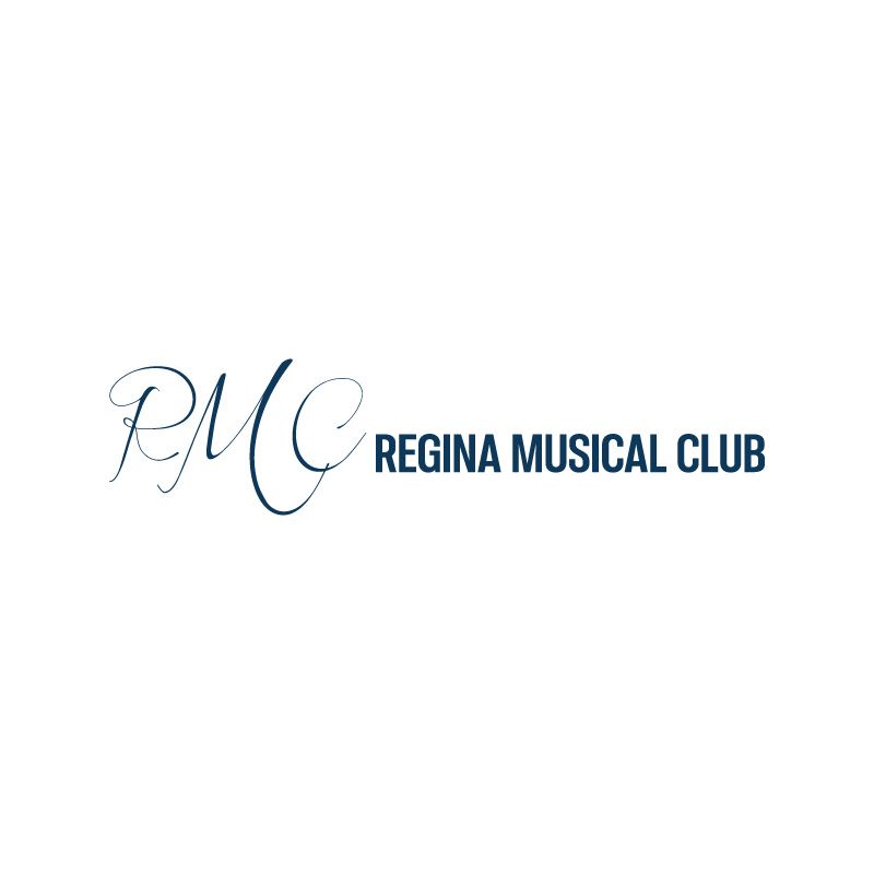 The logo for regina musical club is a blue logo on a white background.