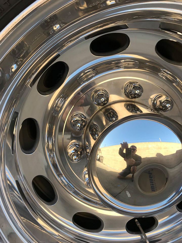 Freshly cleaned shiny wheel rim