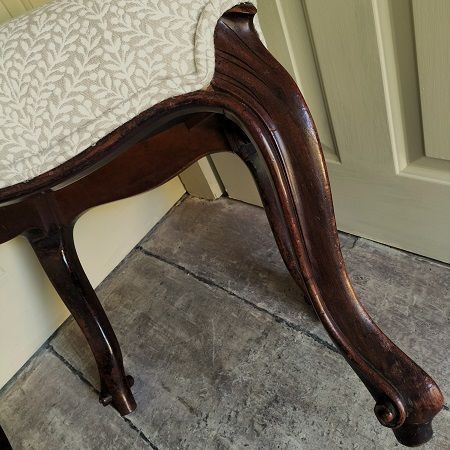 mahogany cabriole leg stool The Antiques Source BA14 6HH
