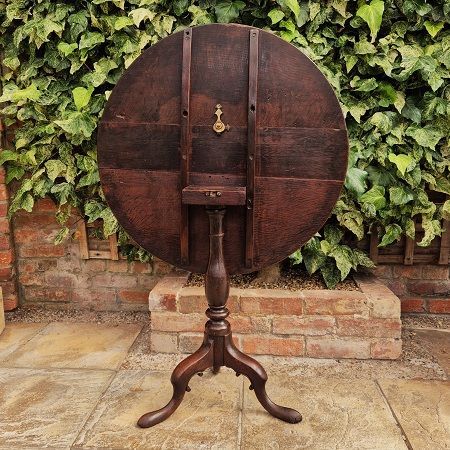 oak tripod tilt top table with scroll legs the antiques source ba14 6hh