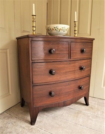 mahogany bow front  chest of drawers country oak furniture the antiques source steeple ashton Wiltshire BA14 6HH