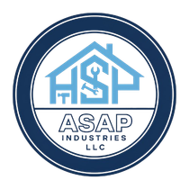Logo for ASAP Industries LLC: A house silhouette with tools inside, blue and white, in a blue circle.