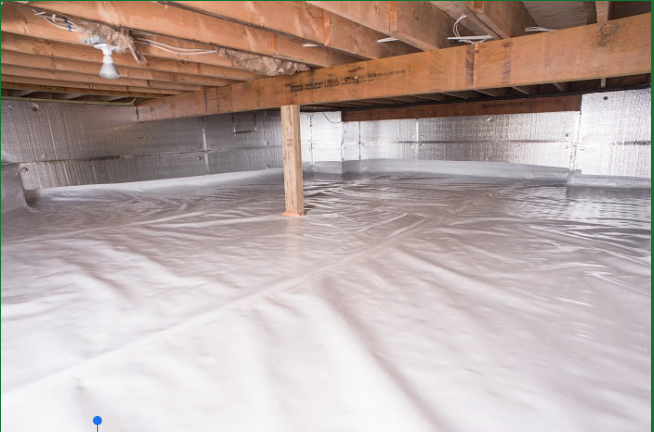 Vapor Barrier to protect crawl space.