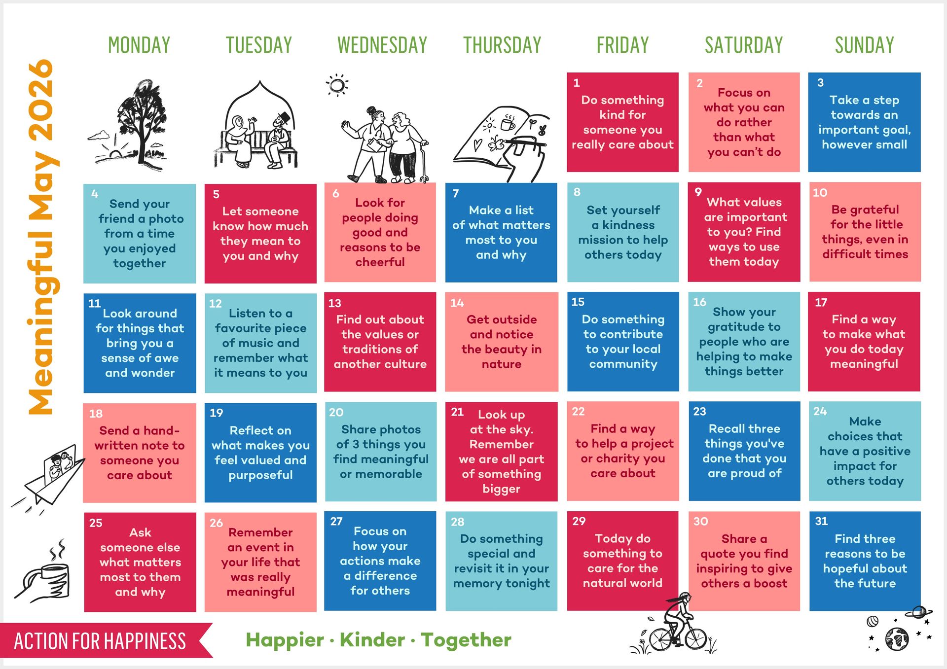 Action for Happiness Calendar