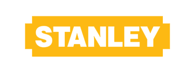 STANLEY wordmark in white on a yellow rectangular banner