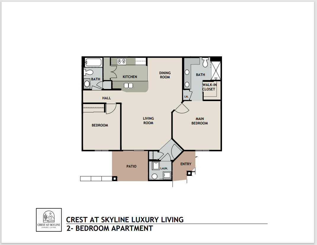 2 bedroom floor plan