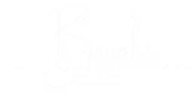 White logo for Brooks Brothers on a dark background featuring the company name in a signature script font.