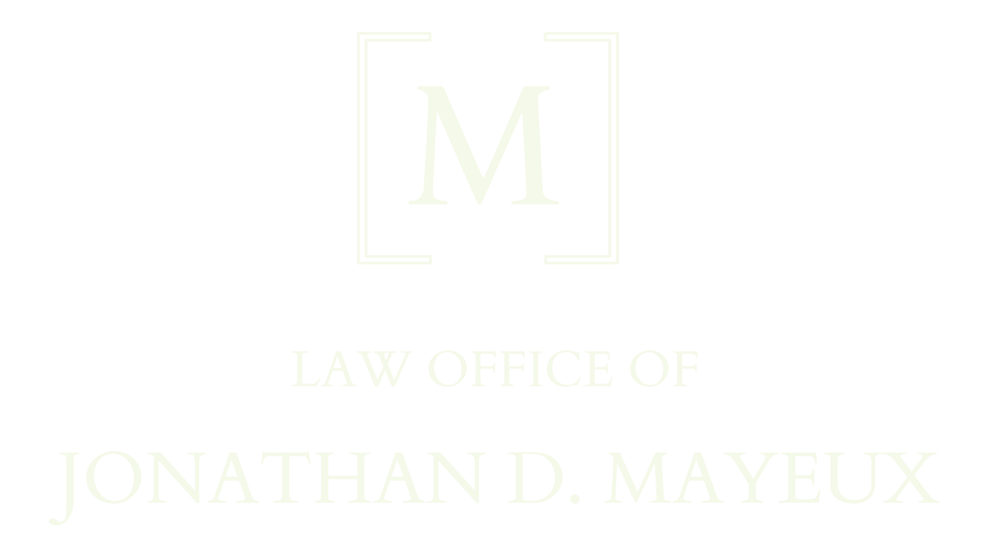 A logo for a law firm with a letter m and scales of justice.