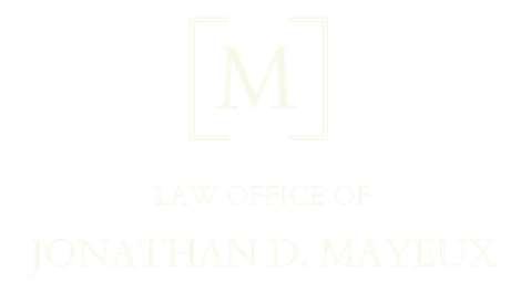 A logo for a law firm with a letter m and scales of justice.