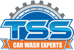 The logo for tss car wash experts is blue and orange