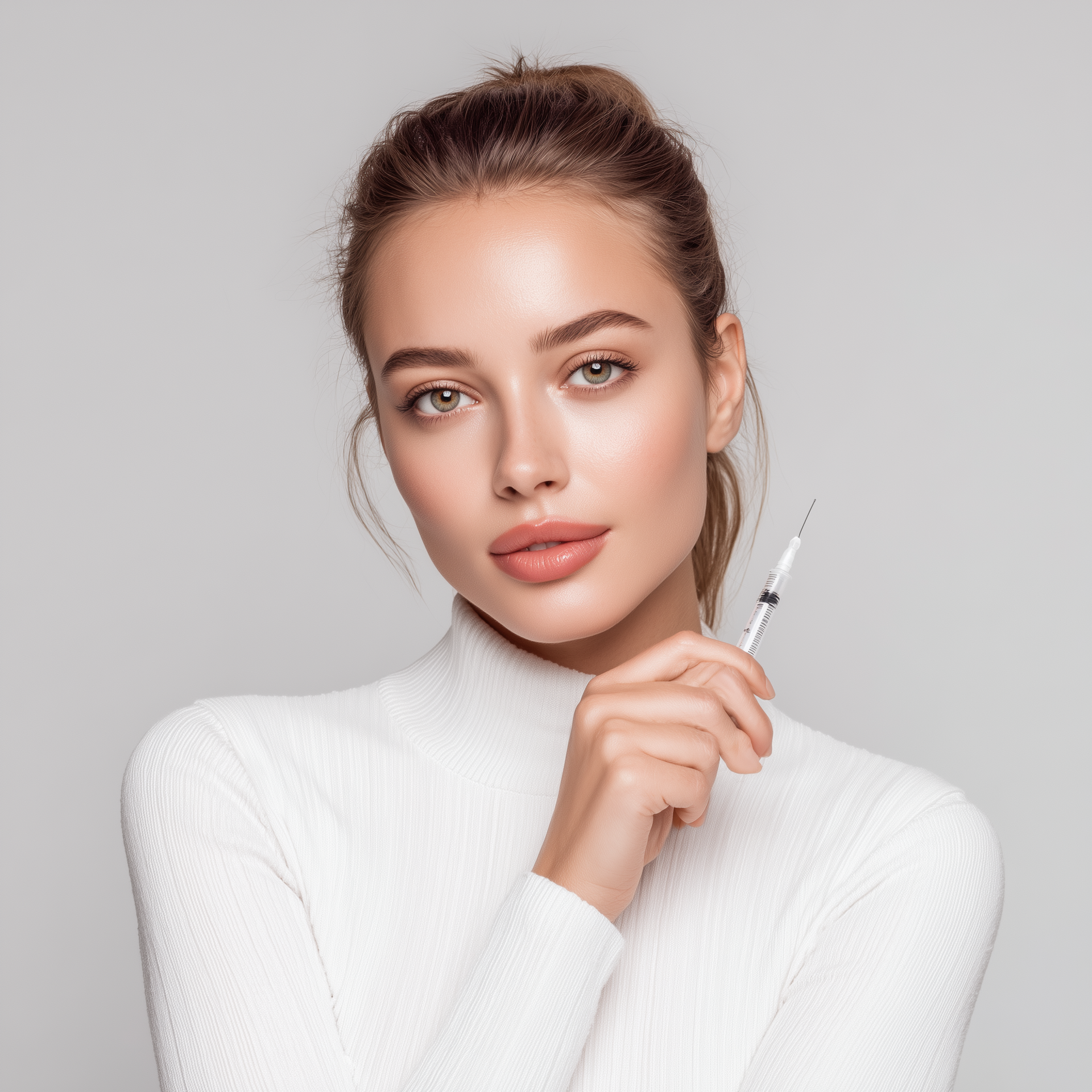 Eine Frau bekommt eine Botox-Injektion und eine Faltenunterspritzung in Kaiserslautern.