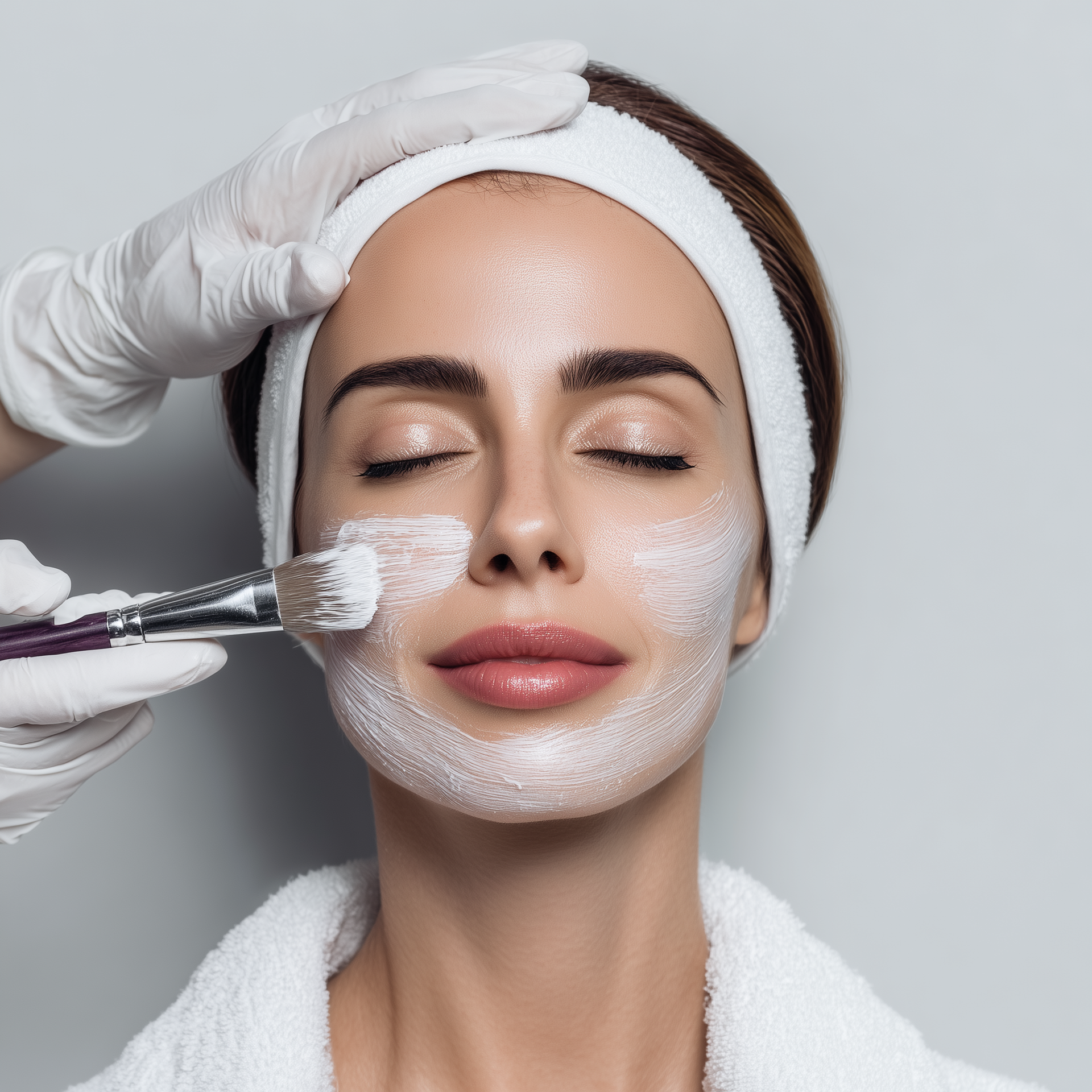 Eine Frau mit einer Maske im Gesicht bekommt eine Massage