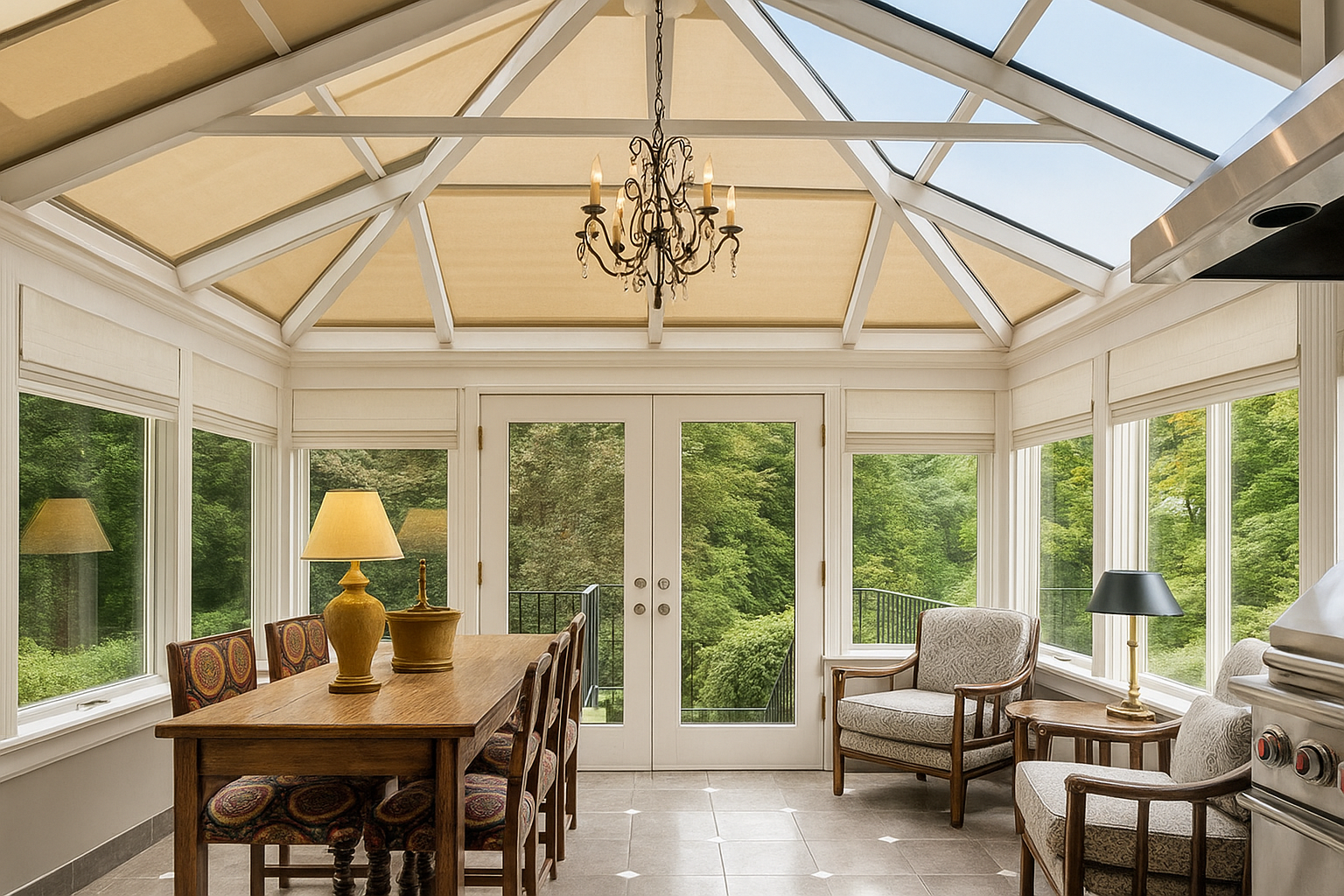 Best Window Treatments for Sunroom Ceilings and Glass Roofs
