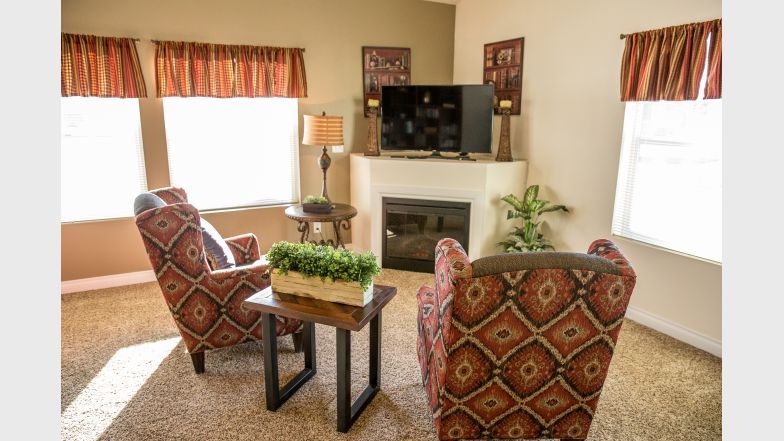 Apartment community clubhouse living room