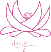 logo Be You Lifecoaching, lelie roze paars