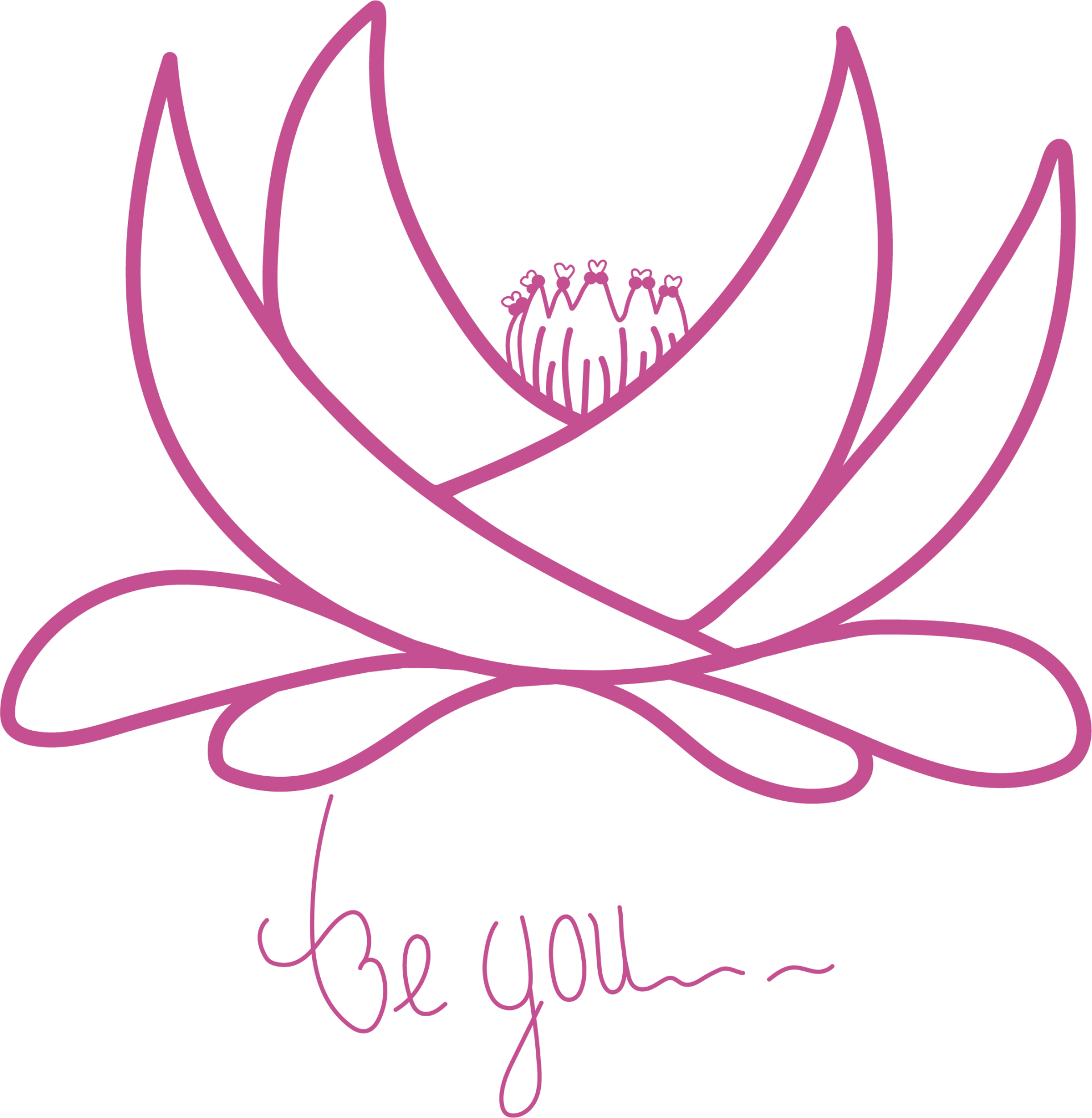 logo Be You Lifecoaching, lelie roze paars