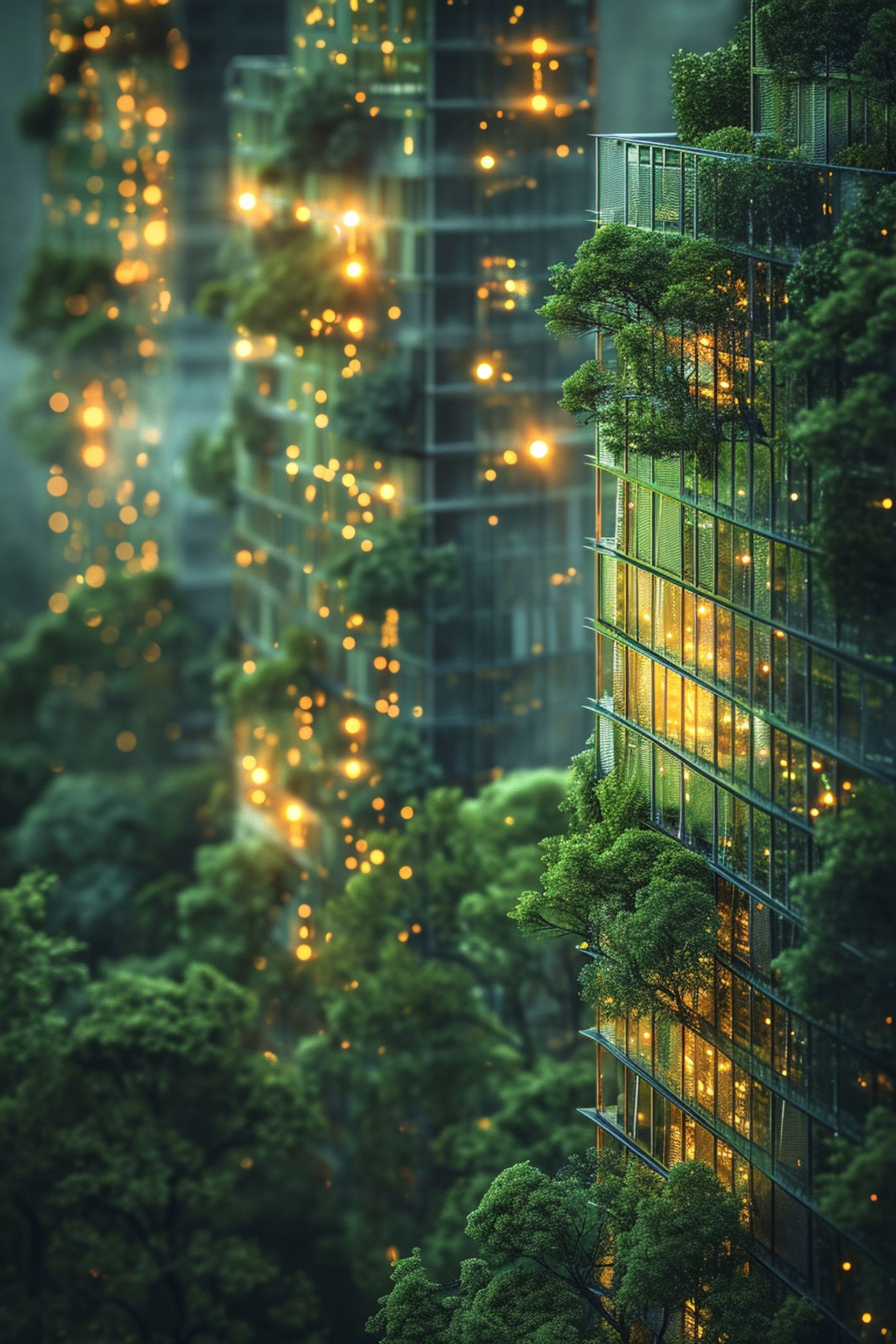 Hand placing a small green house-shaped patch in grass, symbolizing eco-friendly housing