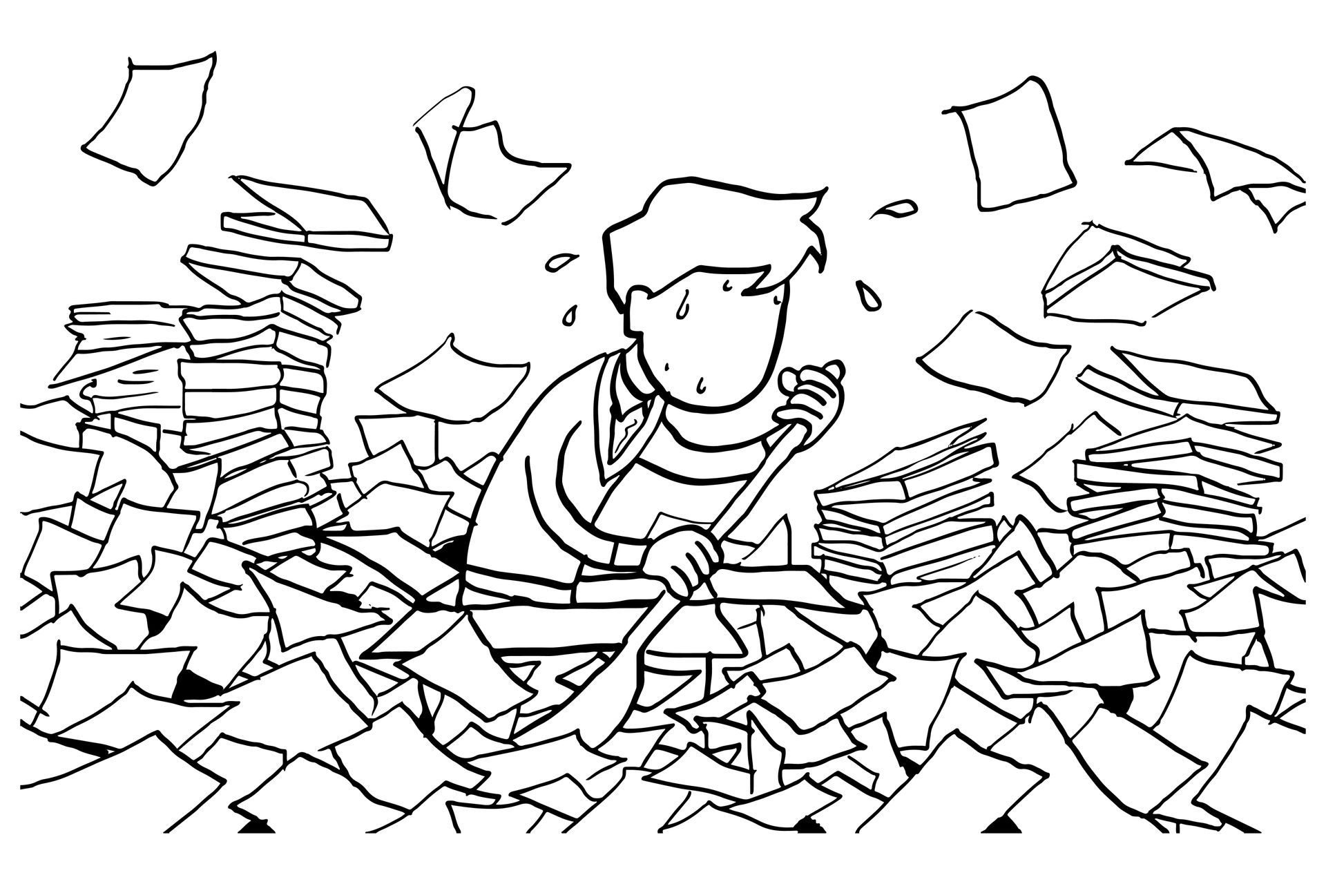 Scattered black silhouettes of people connected by thin lines on a white background