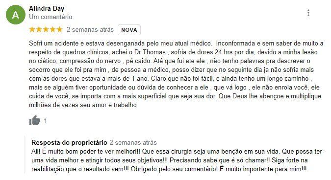 Depoimento real de paciente do Dr. Thomas Marcolini.