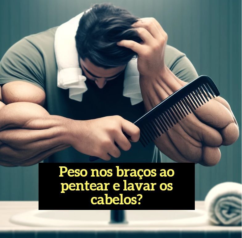 peso nos braços ao lavar o cabelo