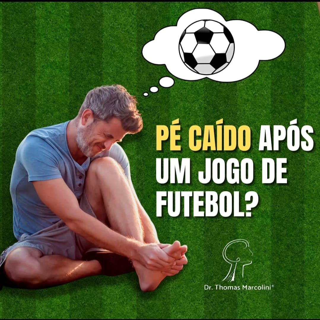 Pé caído no futebol.