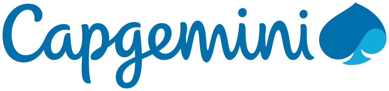 The word capgemini is written in blue on a white background.