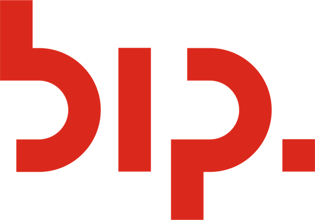The word bip is written in red on a white background.