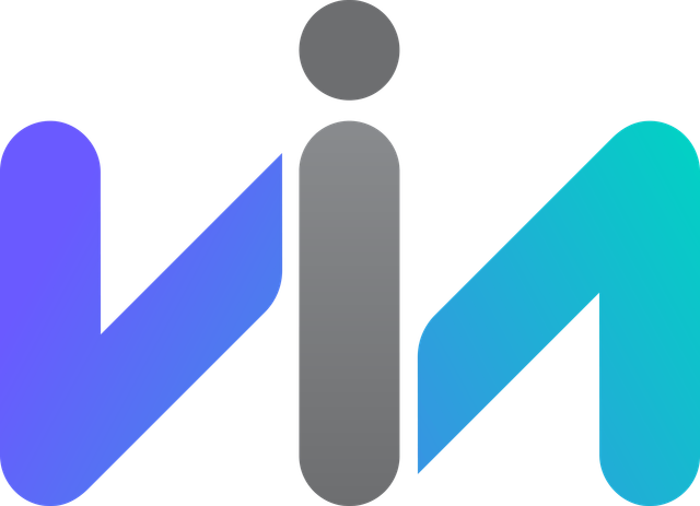 A blue and gray logo for a company called vin.