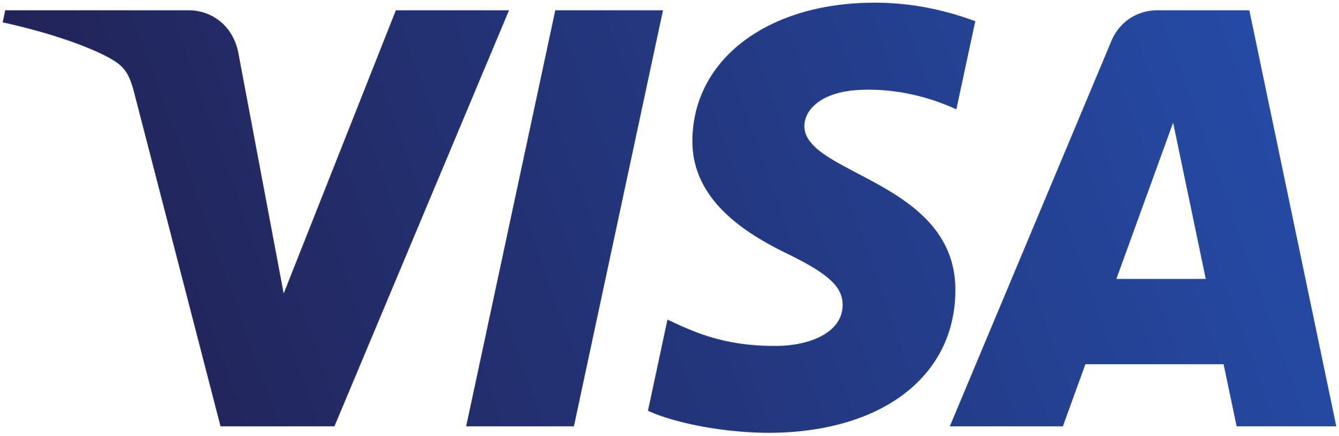 A blue visa logo on a white background