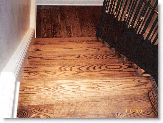 RED OAK STAIRS STAINED