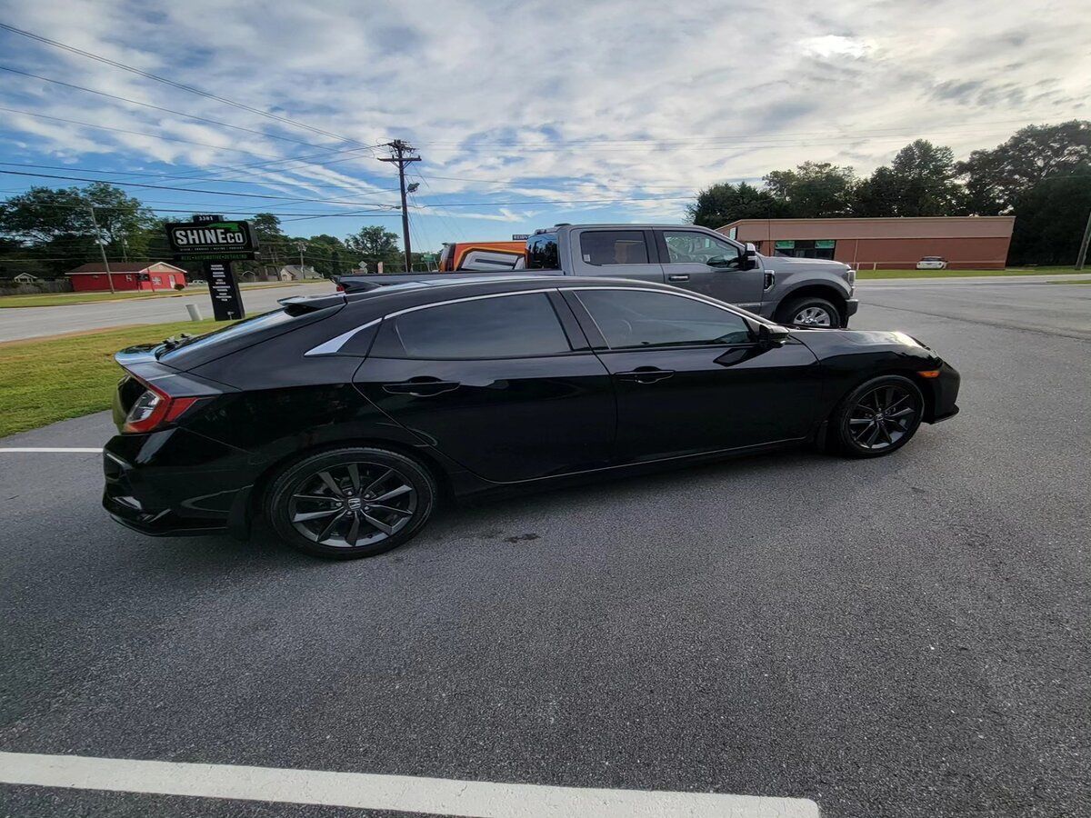 ceramic coating applied in a car.