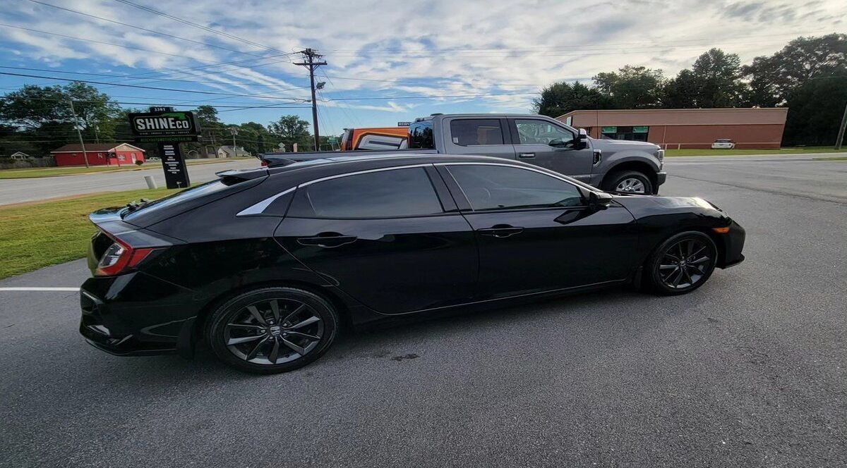 ceramic coating applied in a car.