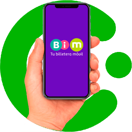 Una mano sostiene un teléfono celular que dice Bim en la pantalla.