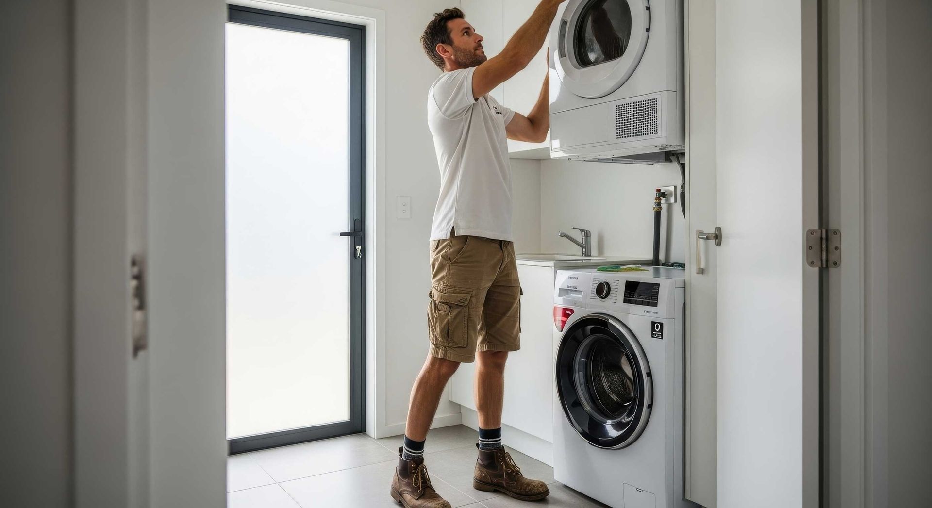 Wall Hanging Dryer in Small Laundry Setup Toowoomba