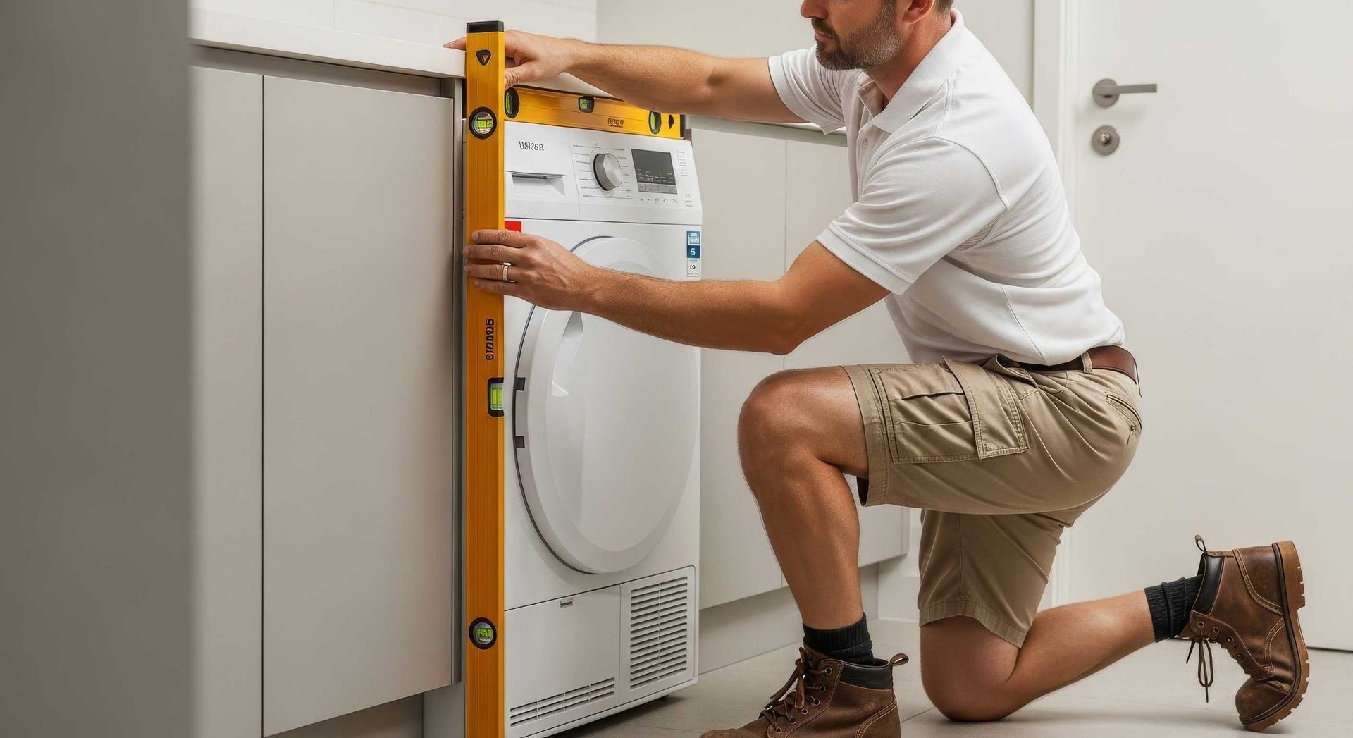 Checking Bracket Alignment During Dryer Wall Mounting Toowoomba