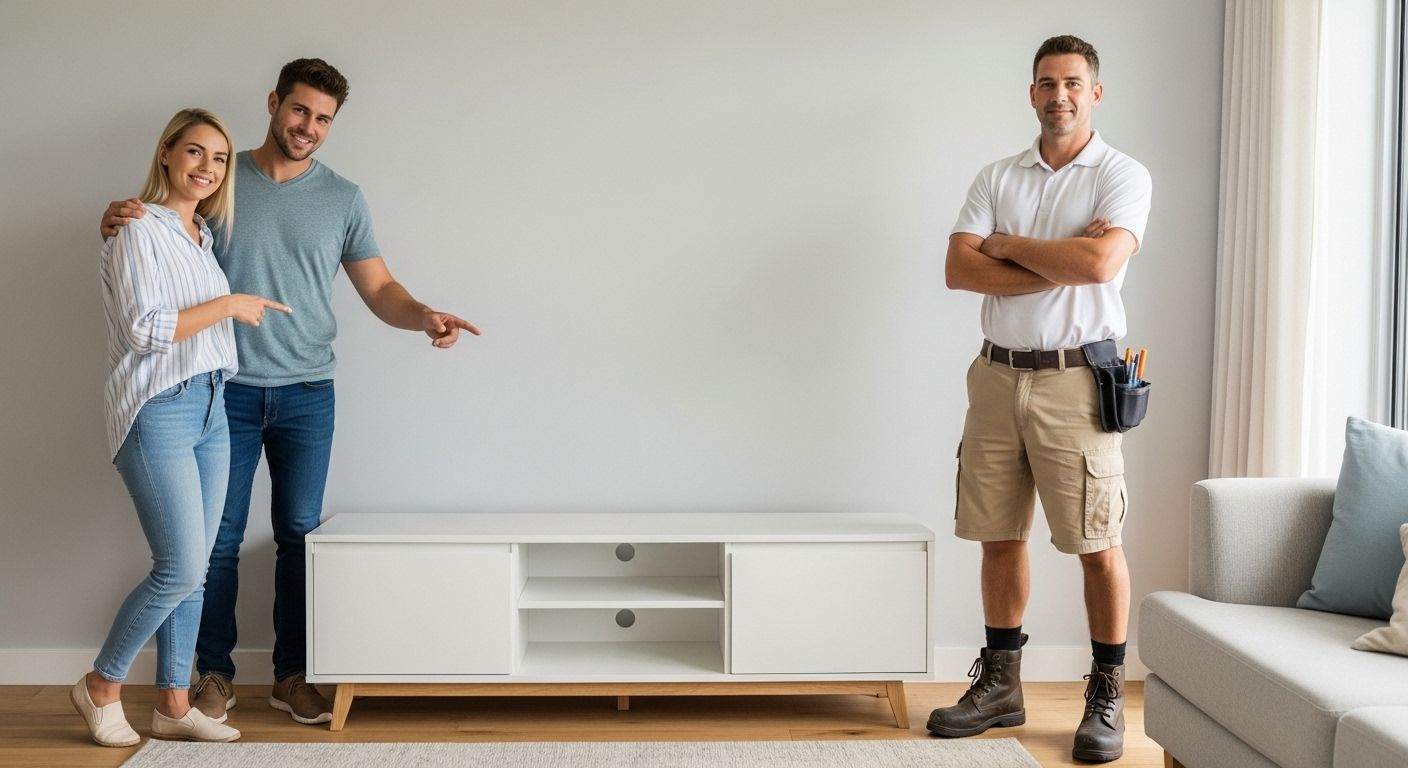 Entertainment Unit Flat Pack Assembly In A Toowoomba Living Area