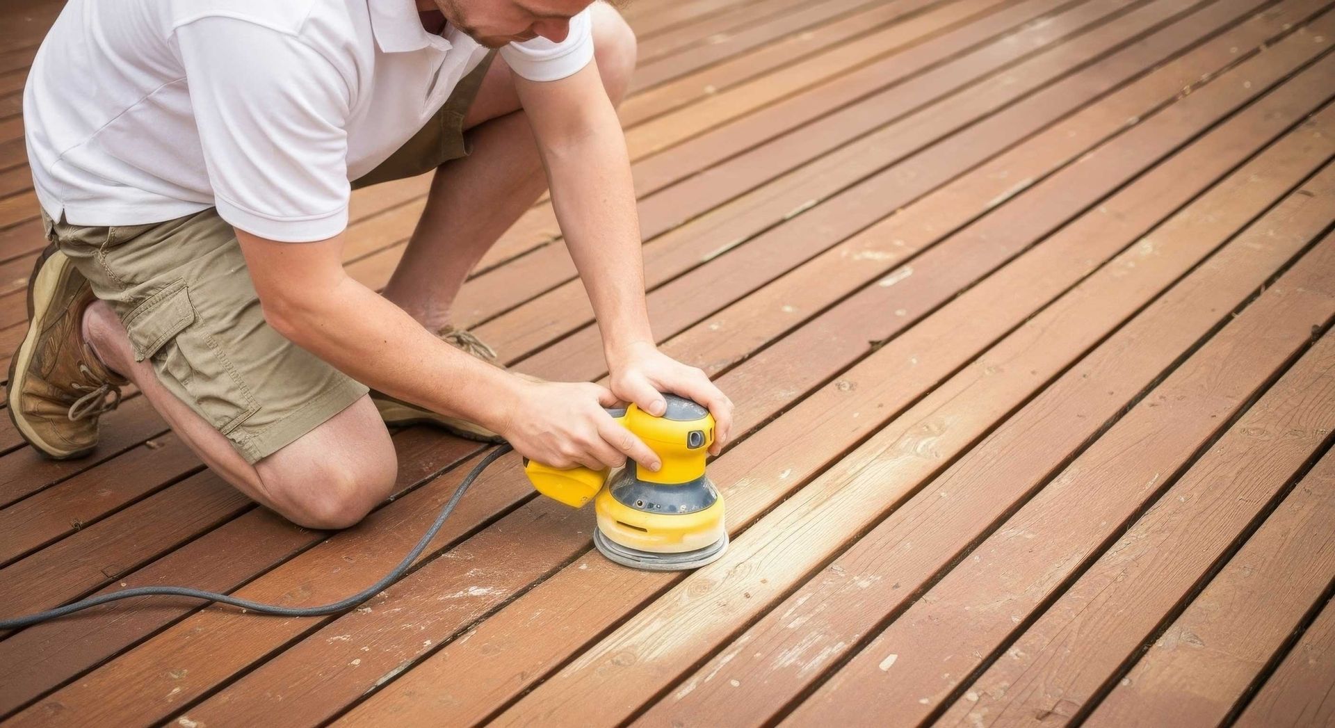 Handyman Checking And Fixing Loose Deck Boards In Toowoomba