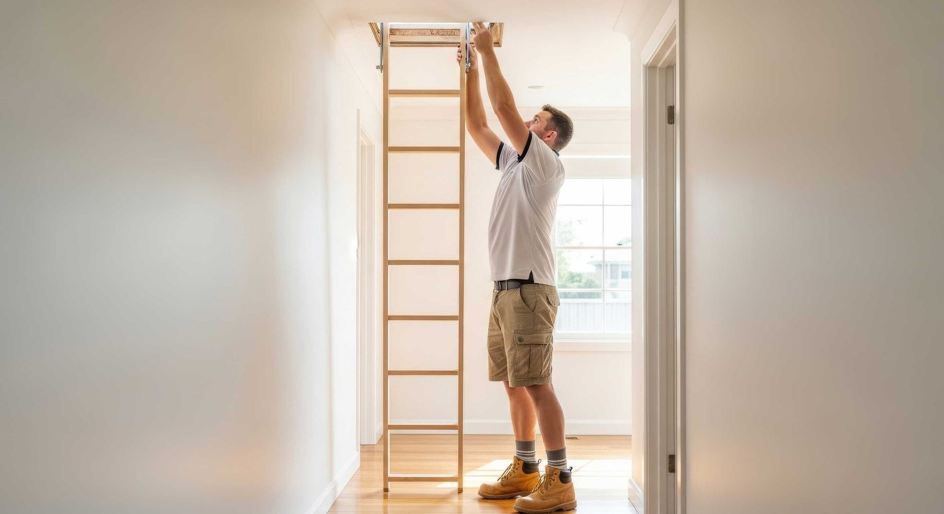 Timber Attic Ladder Providing Roof Space Access Toowoomba