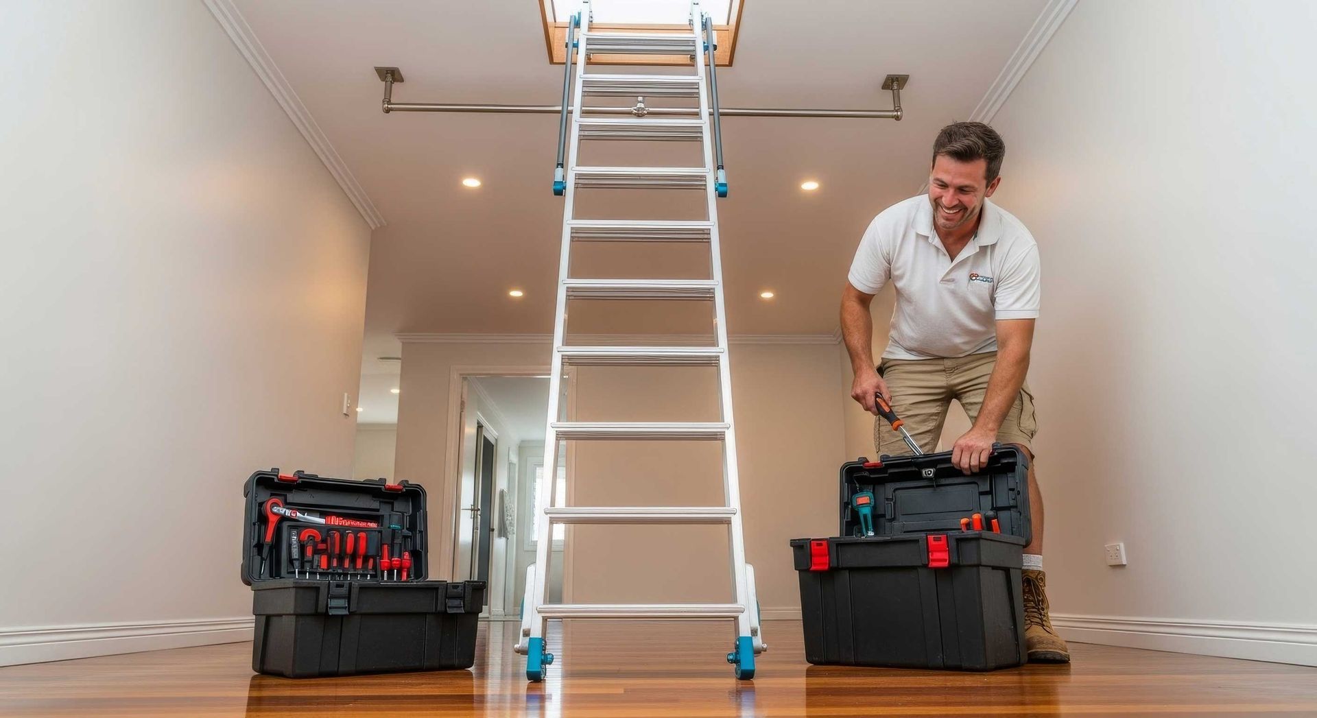 Timber Attic Ladder Providing Roof Space Access Toowoomba