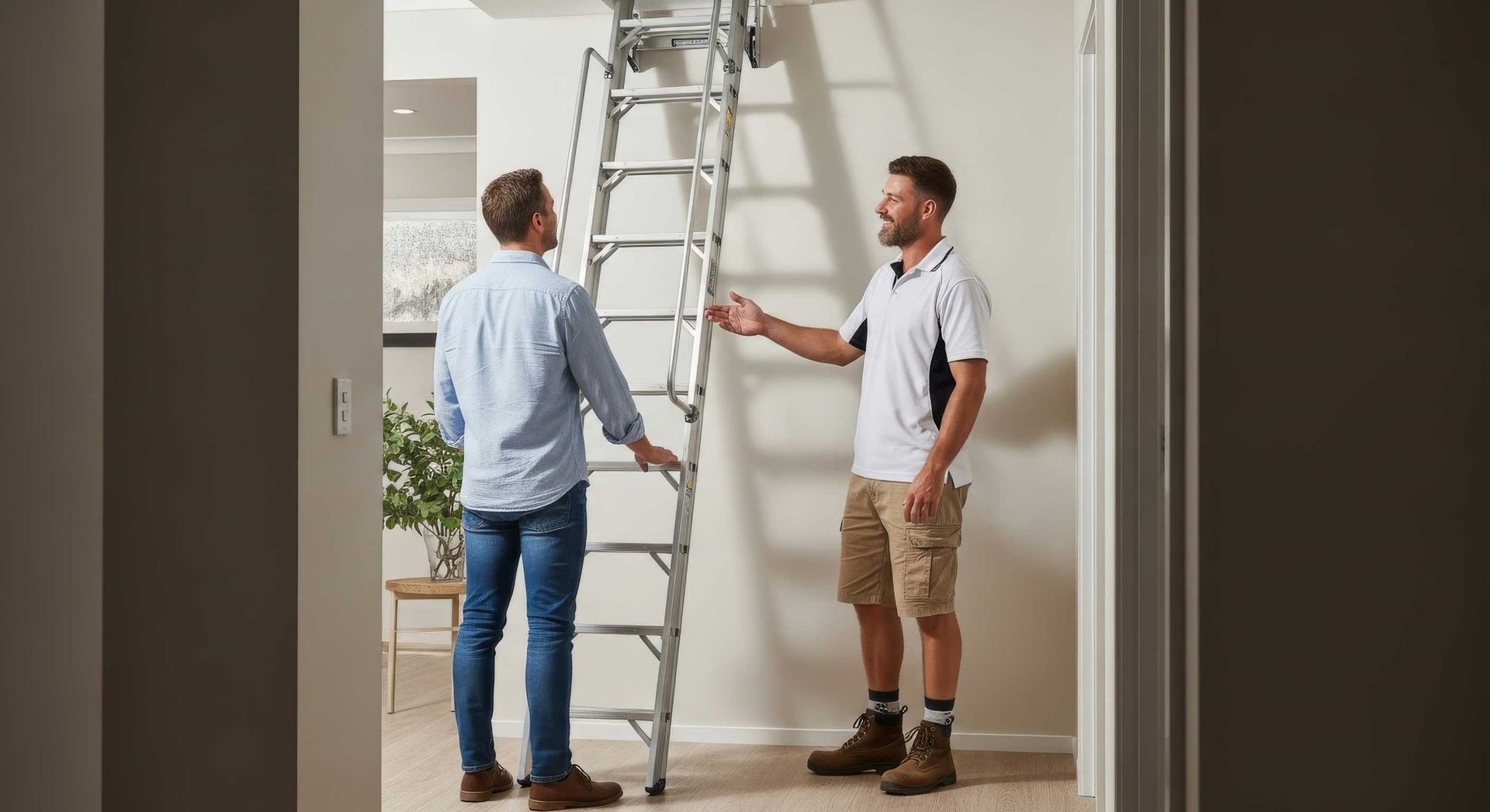 Timber Attic Ladder Providing Roof Space Access Toowoomba