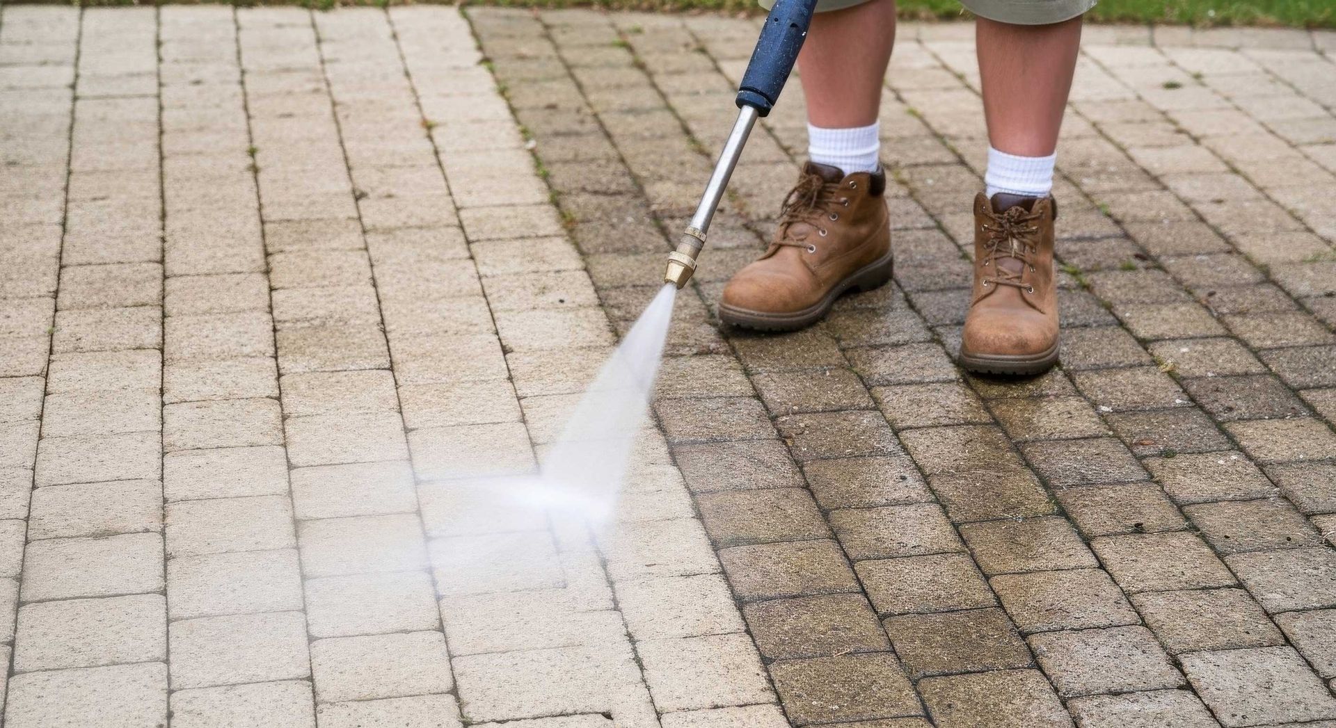 Pressure Cleaning Driveway And Paths In Spring In Toowoomba
