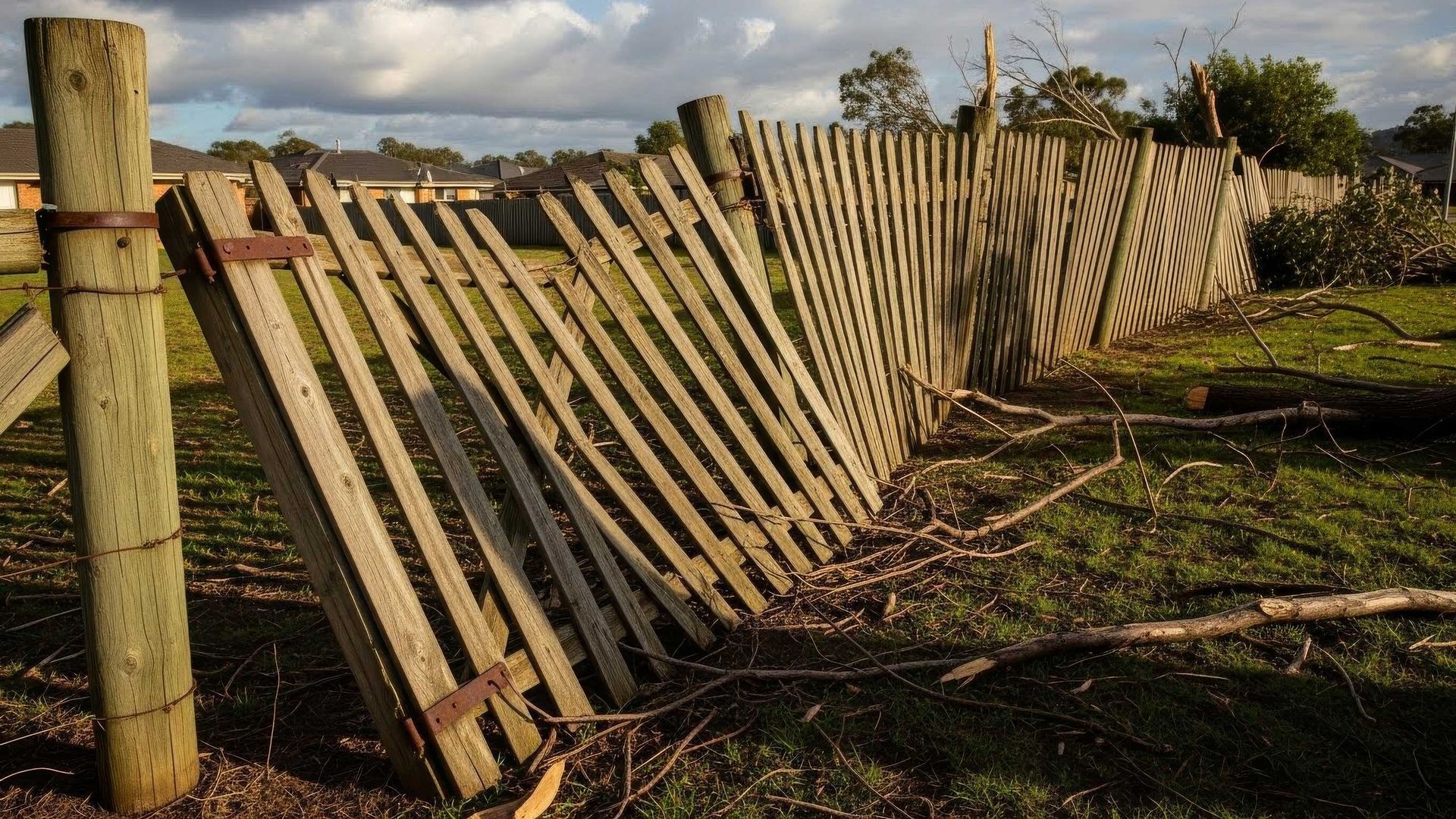 Leaning Fence and Sagging Gate in Toowoomba After a Storm